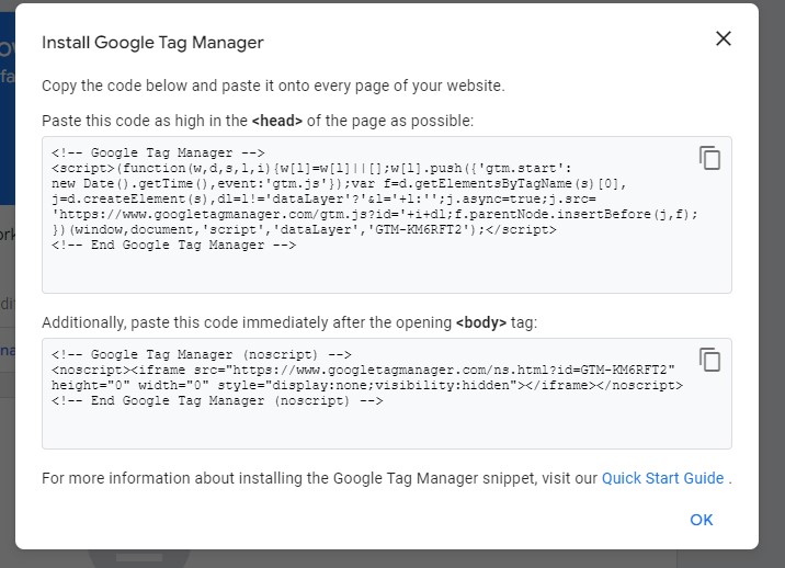 Install Google Tag Manager